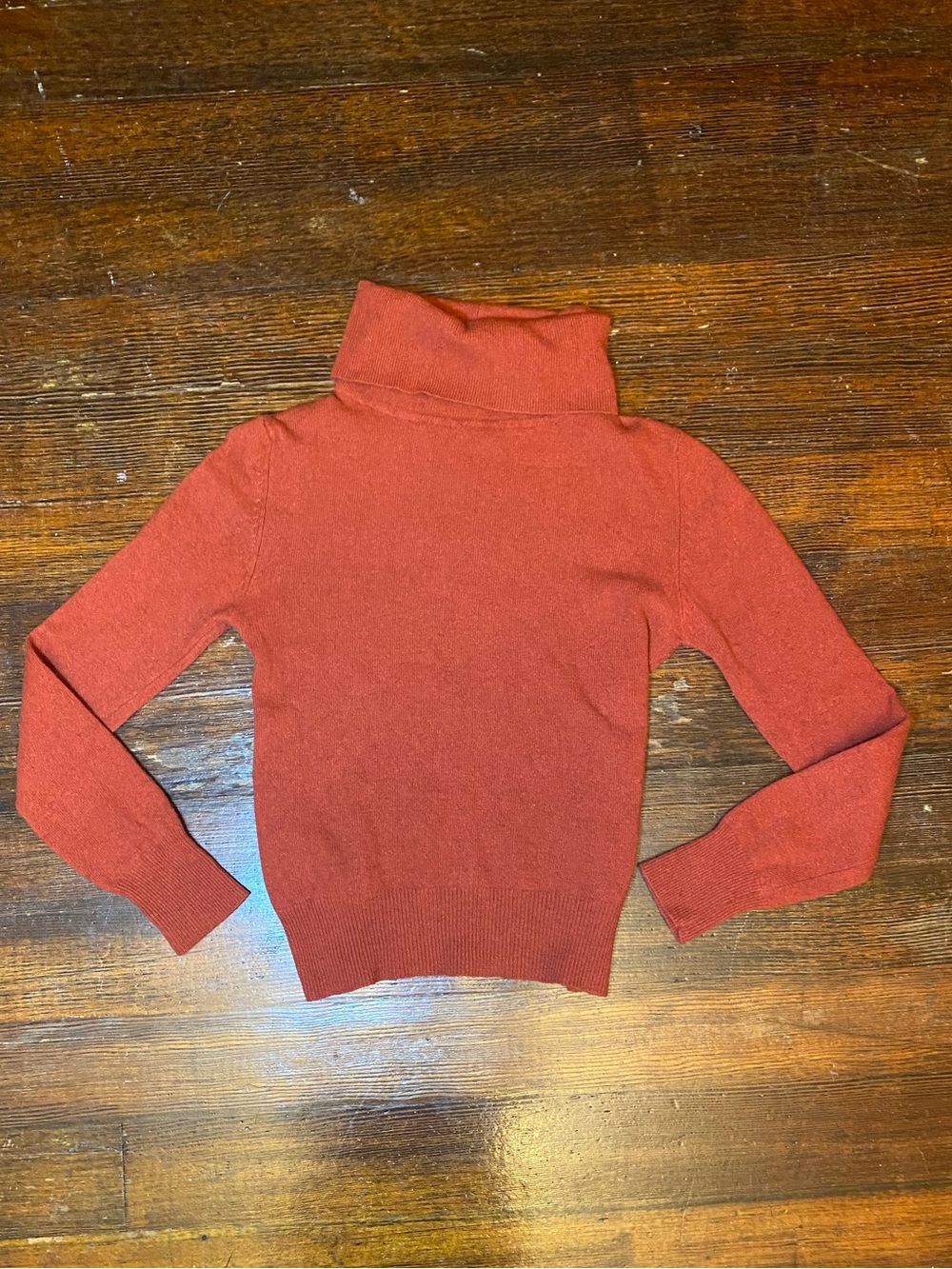 EUC True Vintage RAND 100% Pure Cashmere Classic Women's Rust Turtleneck Sweater